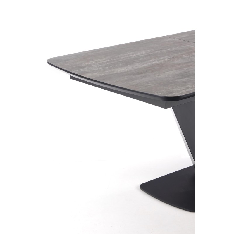 'VINSTON Extendable Table, Top - Dark Ash / Black, Legs - Black' 'VINSTON Extendable Table, Top - Dark Ash / Black, Legs - Black'