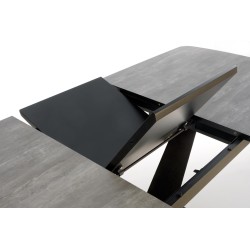 'VINSTON Extendable Table, Top - Dark Ash / Black, Legs - Black' 'VINSTON Extendable Table, Top - Dark Ash / Black, Legs - Black'
