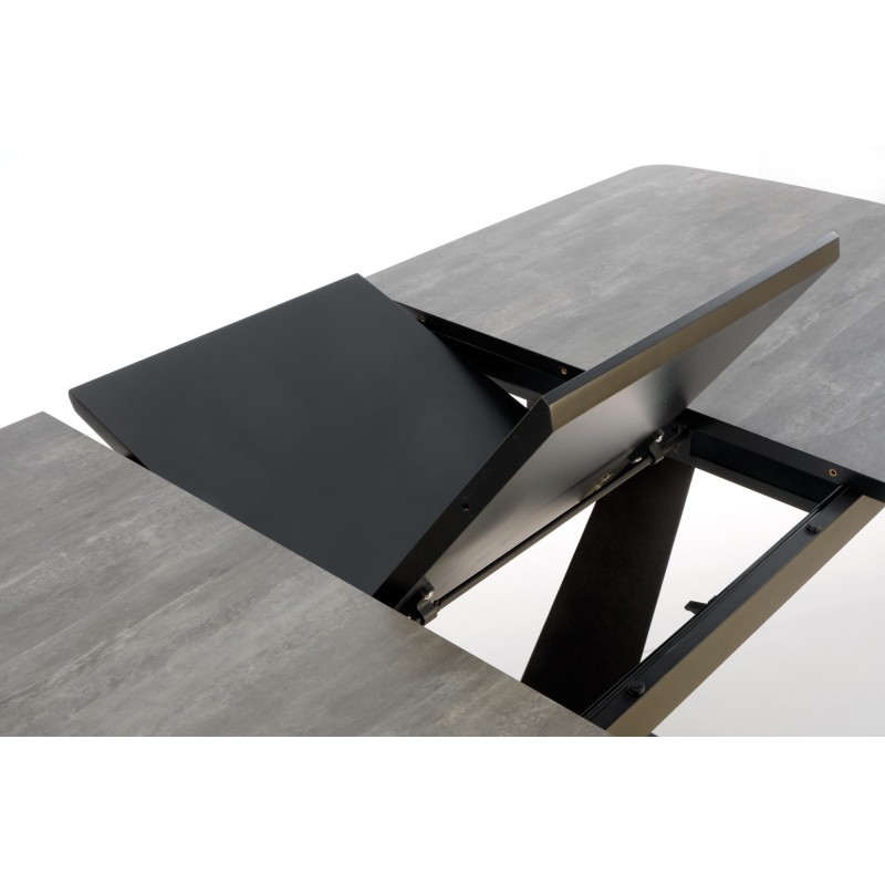 'VINSTON Extendable Table, Top - Dark Ash / Black, Legs - Black' 'VINSTON Extendable Table, Top - Dark Ash / Black, Legs - Black'