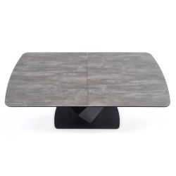 'VINSTON Extendable Table, Top - Dark Ash / Black, Legs - Black' 'VINSTON Extendable Table, Top - Dark Ash / Black, Legs - Black'