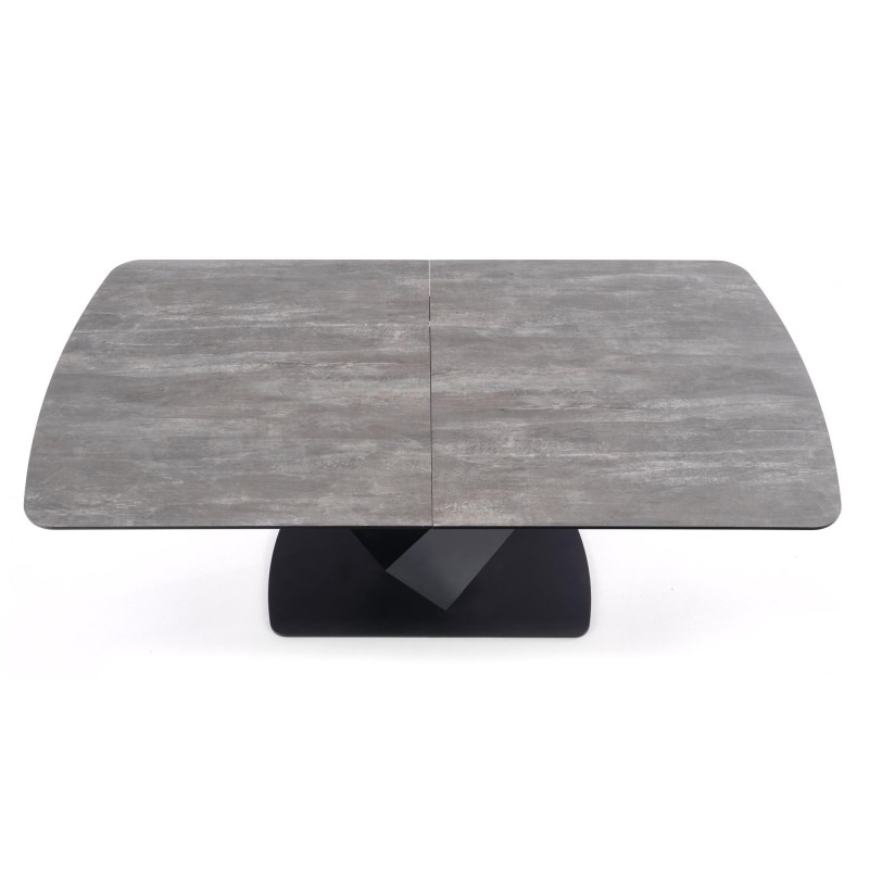 'VINSTON Extendable Table, Top - Dark Ash / Black, Legs - Black' 'VINSTON Extendable Table, Top - Dark Ash / Black, Legs - Black'