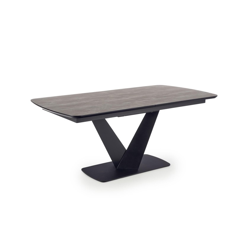 'VINSTON Extendable Table, Top - Dark Ash / Black, Legs - Black' 'VINSTON Extendable Table, Top - Dark Ash / Black, Legs - Black'
