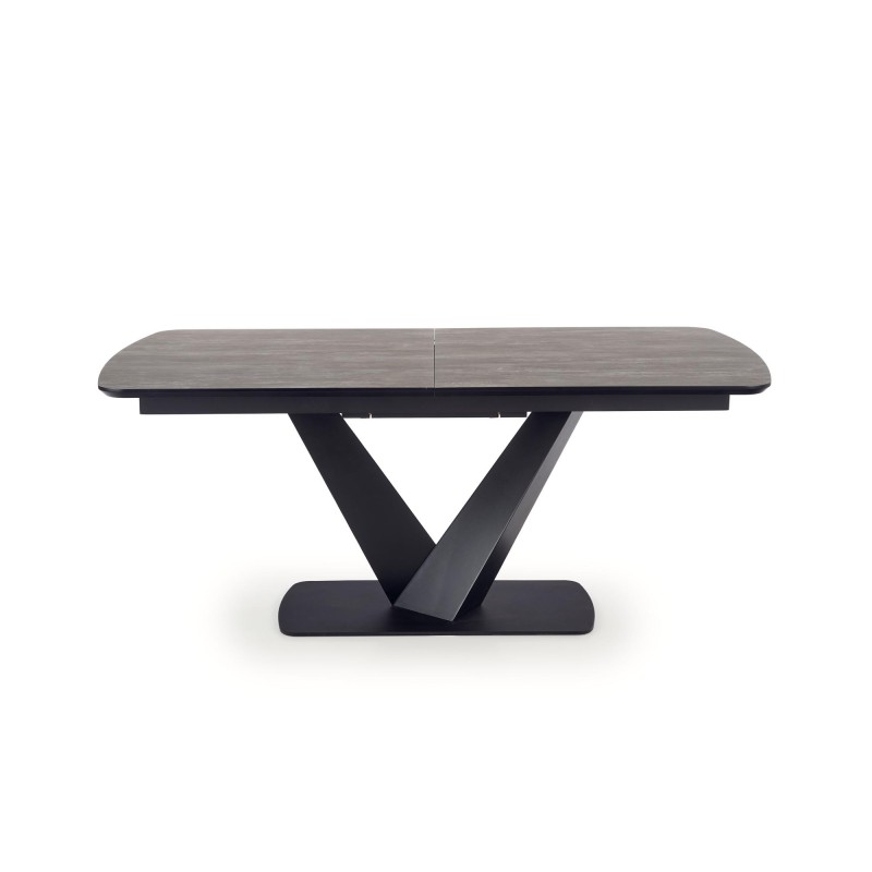 'VINSTON Extendable Table, Top - Dark Ash / Black, Legs - Black' 'VINSTON Extendable Table, Top - Dark Ash / Black, Legs - Black'