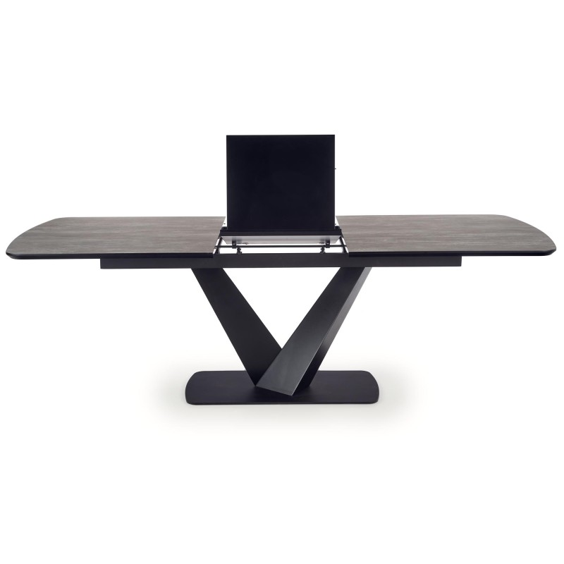 'VINSTON Extendable Table, Top - Dark Ash / Black, Legs - Black' 'VINSTON Extendable Table, Top - Dark Ash / Black, Legs - Black'