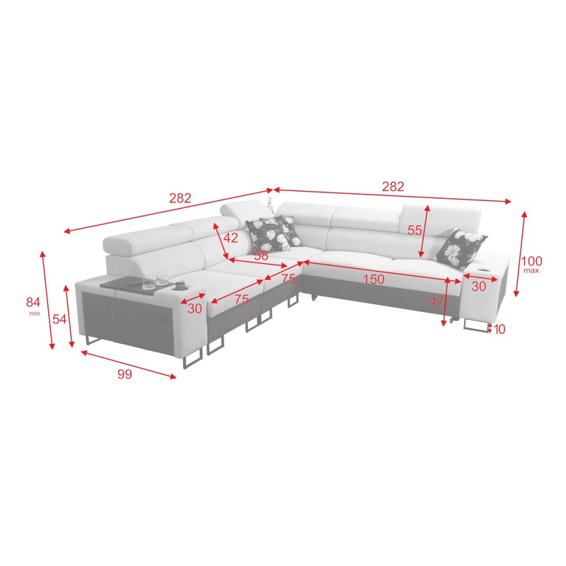 Ecksofa Prestige III mit Schlaffunktion und USB-Anschluss - Weich im Griff, Freya 210.02 + Tauro 8203 Ecksofa Prestige III mit Schlaffunktion und USB-Anschluss - Weich im Griff, Freya 210.02 + Tauro 8203
