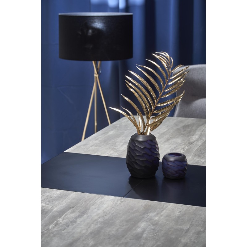 'VINSTON Extendable Table, Top - Dark Ash / Black, Legs - Black' 'VINSTON Extendable Table, Top - Dark Ash / Black, Legs - Black'
