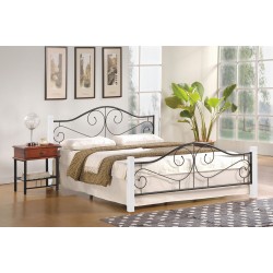 'VIOLETTA 160 cm White / Black Bed with Frame'
