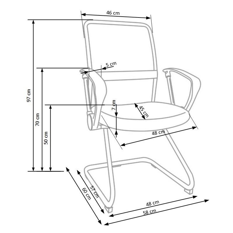 VIRE SKID fotel pracowniczy czarny VIRE SKID fotel pracowniczy czarny
