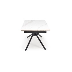 'VITORINO Extendable Table, Top - White Marble, Legs - Black' 'VITORINO Extendable Table, Top - White Marble, Legs - Black'