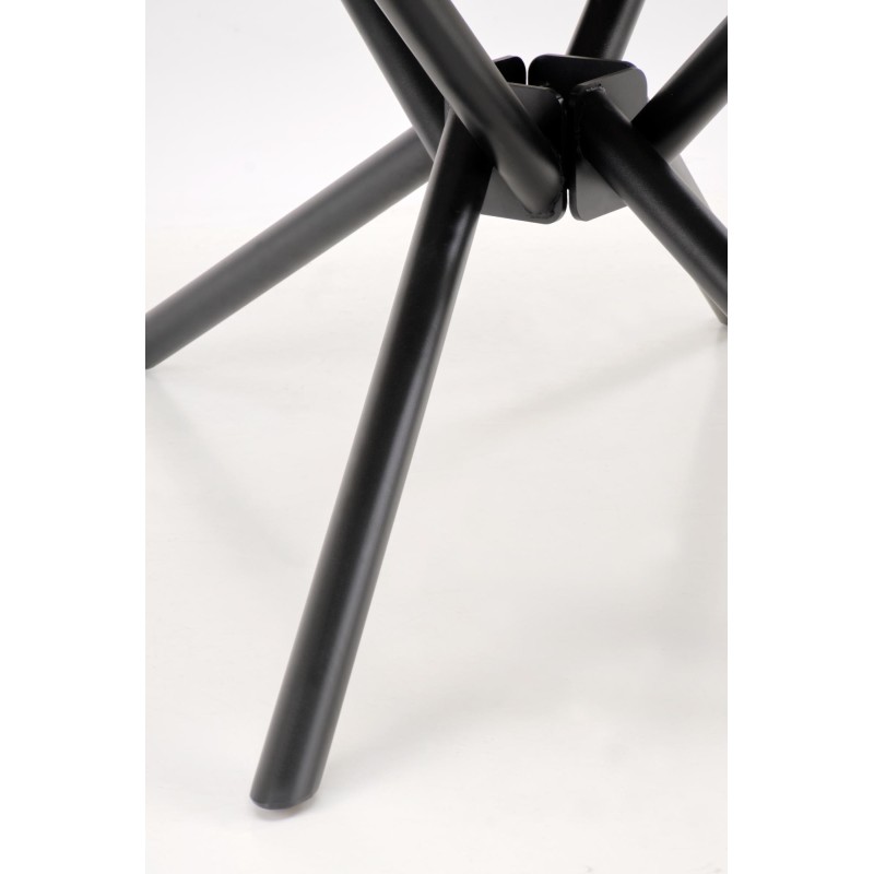 'VITORINO Extendable Table, Top - White Marble, Legs - Black' 'VITORINO Extendable Table, Top - White Marble, Legs - Black'