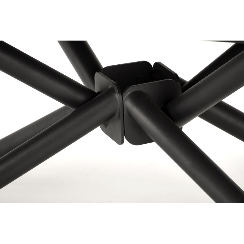 'VITORINO Extendable Table, Top - Black Marble, Legs - Black' 'VITORINO Extendable Table, Top - Black Marble, Legs - Black'