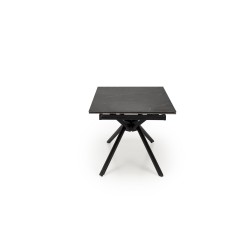 'VITORINO Extendable Table, Top - Black Marble, Legs - Black' 'VITORINO Extendable Table, Top - Black Marble, Legs - Black'