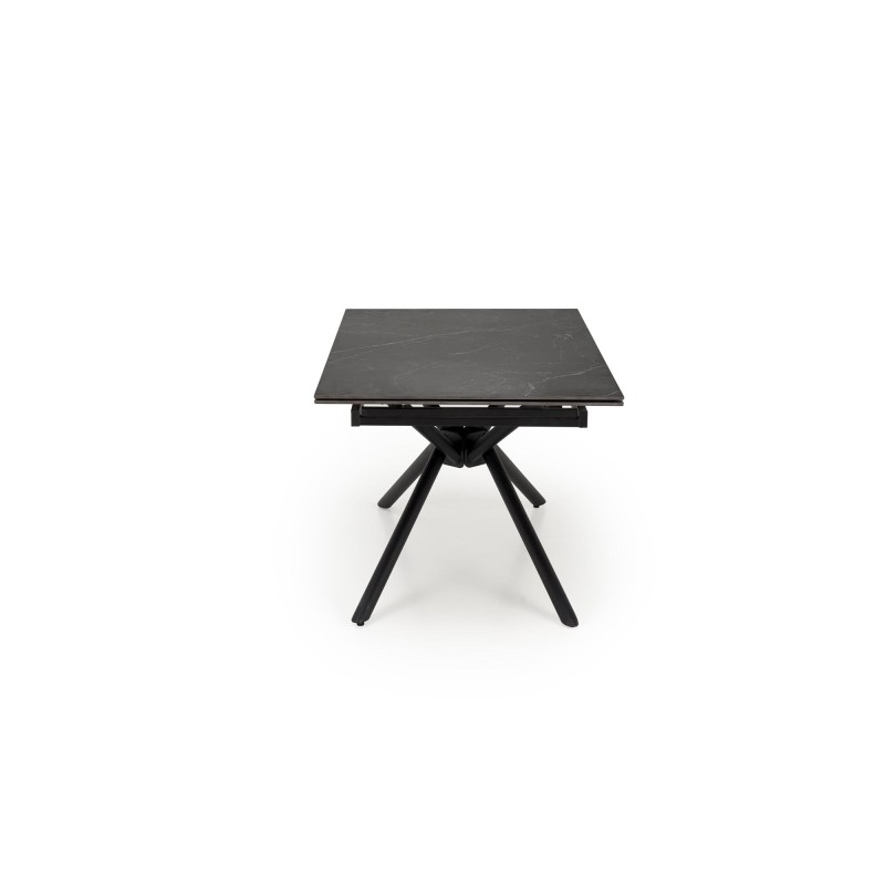 'VITORINO Extendable Table, Top - Black Marble, Legs - Black' 'VITORINO Extendable Table, Top - Black Marble, Legs - Black'