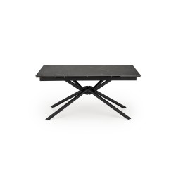 'VITORINO Extendable Table, Top - Black Marble, Legs - Black' 'VITORINO Extendable Table, Top - Black Marble, Legs - Black'