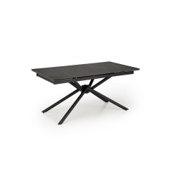 'VITORINO Extendable Table, Top - Black Marble, Legs - Black' 'VITORINO Extendable Table, Top - Black Marble, Legs - Black'