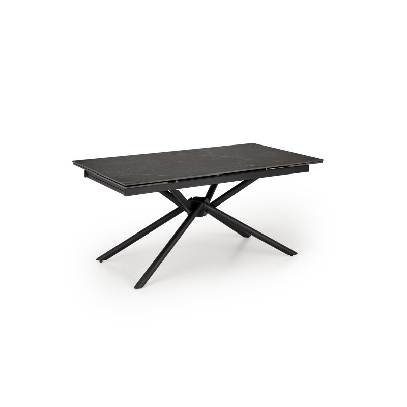 'VITORINO Extendable Table, Top - Black Marble, Legs - Black' 'VITORINO Extendable Table, Top - Black Marble, Legs - Black'