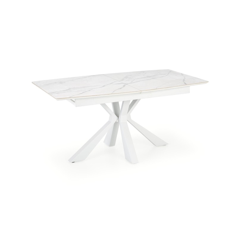 'VIVALDI Extendable Table Top - White Marble, Legs - White' 'VIVALDI Extendable Table Top - White Marble, Legs - White'