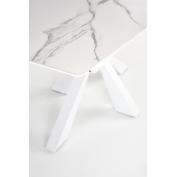 'VIVALDI Extendable Table Top - White Marble, Legs - White' 'VIVALDI Extendable Table Top - White Marble, Legs - White'