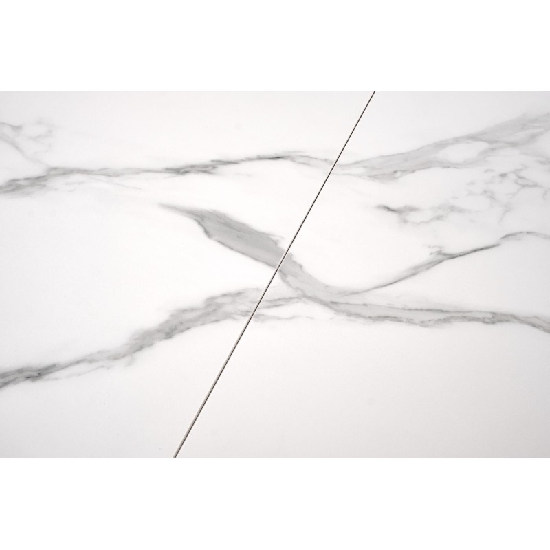 'VIVALDI Extendable Table Top - White Marble, Legs - White' 'VIVALDI Extendable Table Top - White Marble, Legs - White'