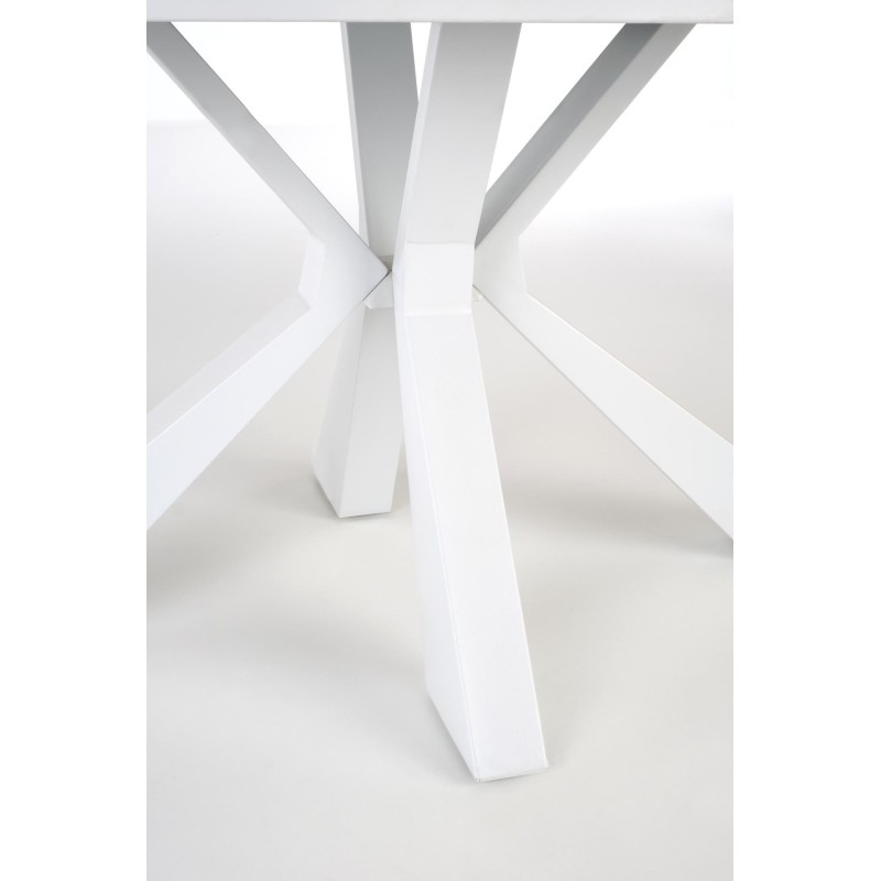 'VIVALDI Extendable Table Top - White Marble, Legs - White' 'VIVALDI Extendable Table Top - White Marble, Legs - White'