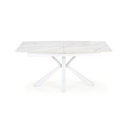 'VIVALDI Extendable Table Top - White Marble, Legs - White' 'VIVALDI Extendable Table Top - White Marble, Legs - White'