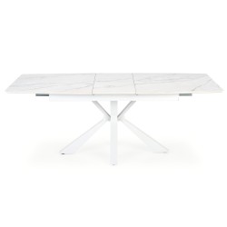 'VIVALDI Extendable Table Top - White Marble, Legs - White' 'VIVALDI Extendable Table Top - White Marble, Legs - White'