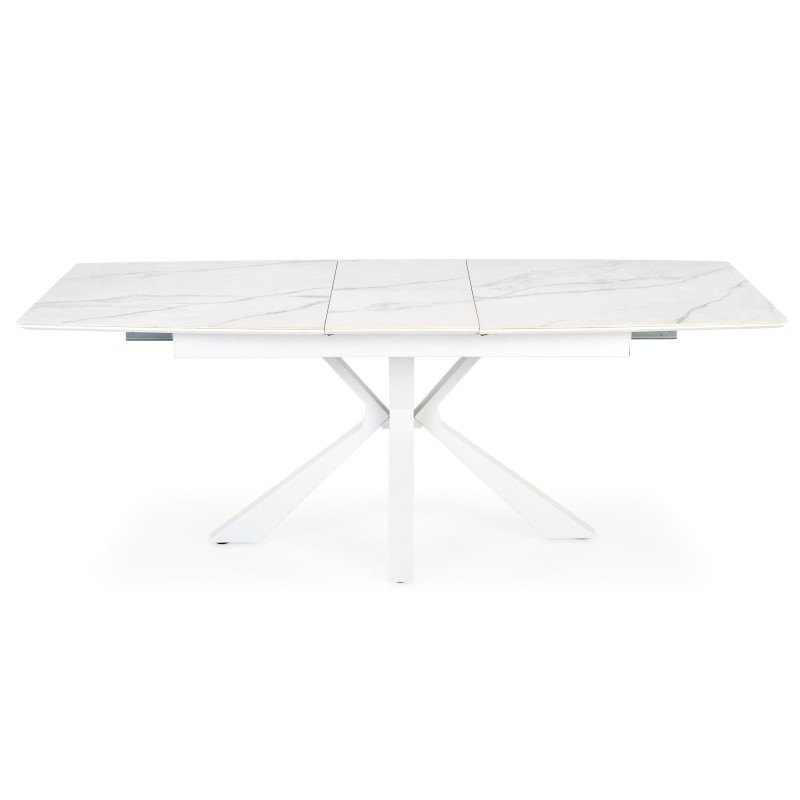 'VIVALDI Extendable Table Top - White Marble, Legs - White' 'VIVALDI Extendable Table Top - White Marble, Legs - White'