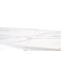 'VIVALDI Extendable Table Top - White Marble, Legs - White' 'VIVALDI Extendable Table Top - White Marble, Legs - White'