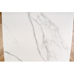 'VIVALDI Extendable Table Top - White Marble, Legs - White' 'VIVALDI Extendable Table Top - White Marble, Legs - White'