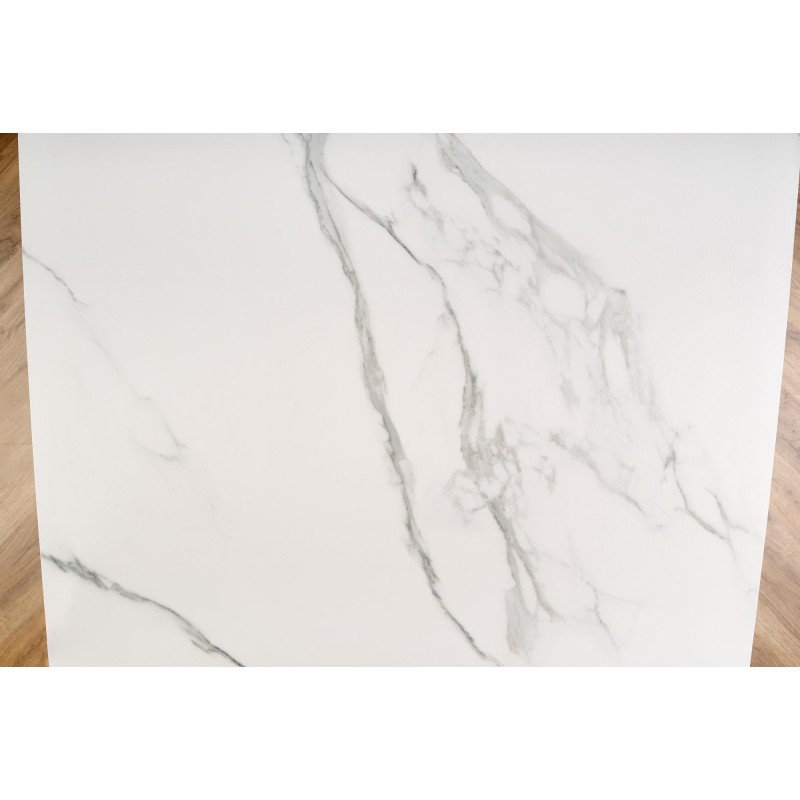 'VIVALDI Extendable Table Top - White Marble, Legs - White' 'VIVALDI Extendable Table Top - White Marble, Legs - White'