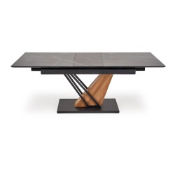 'VOLANT 140 Extendable Table, Top - Black Marble, Legs - Golden Oak / Black' 'VOLANT 140 Extendable Table, Top - Black Marble, Legs - Golden Oak / Black'