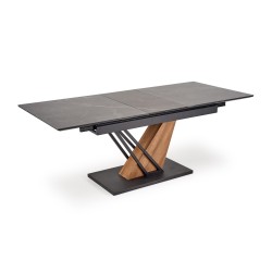 'VOLANT 140 Extendable Table, Top - Black Marble, Legs - Golden Oak / Black' 'VOLANT 140 Extendable Table, Top - Black Marble, Legs - Golden Oak / Black'