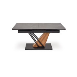'VOLANT 140 Extendable Table, Top - Black Marble, Legs - Golden Oak / Black' 'VOLANT 140 Extendable Table, Top - Black Marble, Legs - Golden Oak / Black'