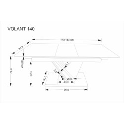 'VOLANT 140 Extendable Table, Top - Black Marble, Legs - Golden Oak / Black' 'VOLANT 140 Extendable Table, Top - Black Marble, Legs - Golden Oak / Black'