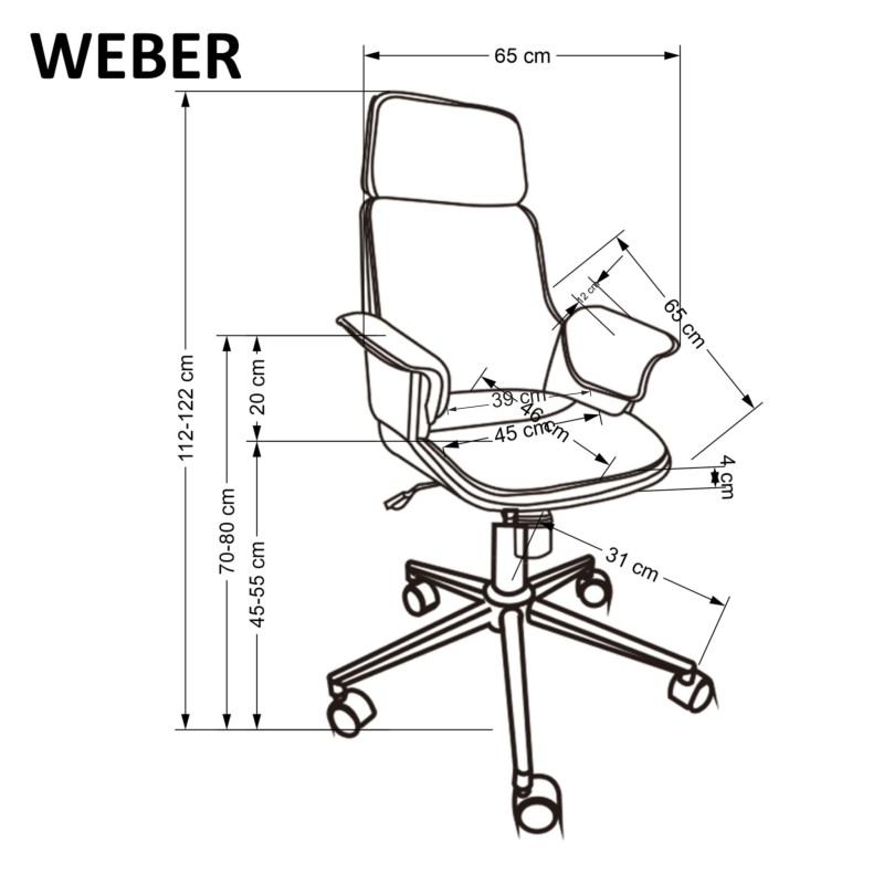 WEBER fotel gabinetowy orzechowy / czarny (1p 1szt) WEBER fotel gabinetowy orzechowy / czarny (1p 1szt)