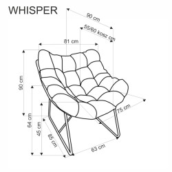 WHISPER fotel wypoczynkowy, czarny / naturalny (1p 1szt) WHISPER fotel wypoczynkowy, czarny / naturalny (1p 1szt)