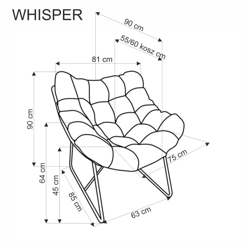 WHISPER fotel wypoczynkowy, czarny / naturalny (1p 1szt) WHISPER fotel wypoczynkowy, czarny / naturalny (1p 1szt)