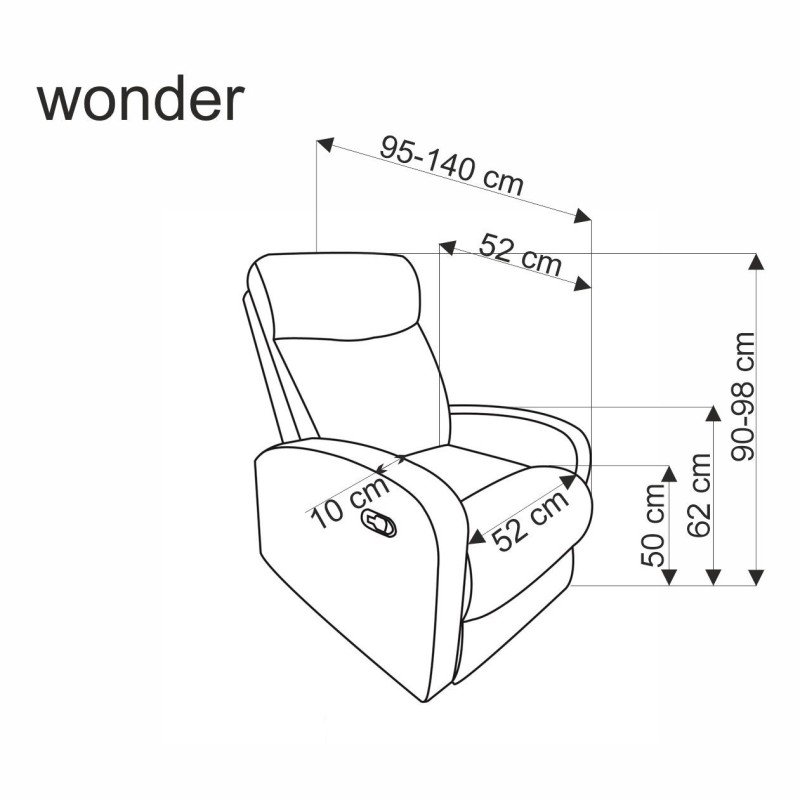 WONDER fotel rozkładany z funkcją kołyski, ciemno zielony (2p 1szt) WONDER fotel rozkładany z funkcją kołyski, ciemno zielony (2p 1szt)