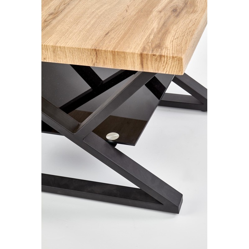 'XENA SQUARE Black / Natural Coffee Table' 'XENA SQUARE Black / Natural Coffee Table'