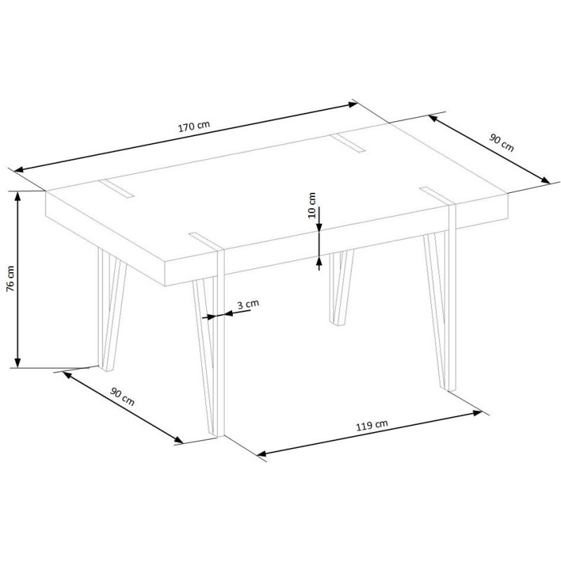 'YOHANN San Remo Oak Table / Black' 'YOHANN San Remo Oak Table / Black'