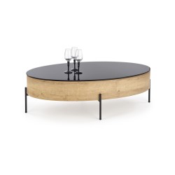 'ZENGA Coffee Table with Function in Black / Golden Oak'