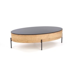 'ZENGA Coffee Table with Function in Black / Golden Oak' 'ZENGA Coffee Table with Function in Black / Golden Oak'