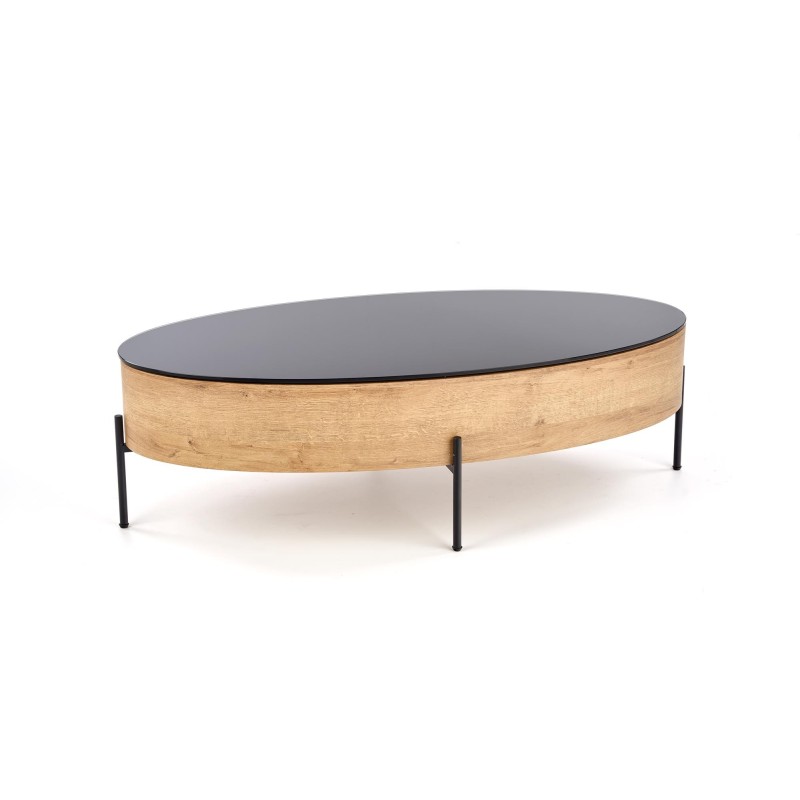 'ZENGA Coffee Table with Function in Black / Golden Oak' 'ZENGA Coffee Table with Function in Black / Golden Oak'