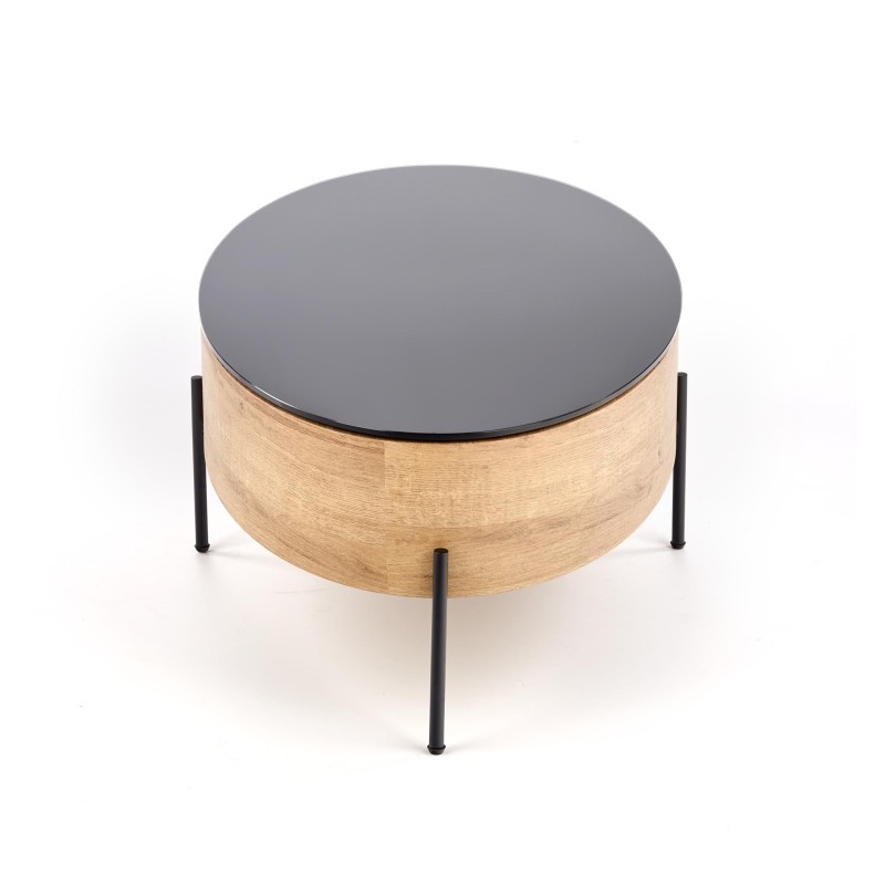 'ZENGA Coffee Table with Function in Black / Golden Oak' 'ZENGA Coffee Table with Function in Black / Golden Oak'