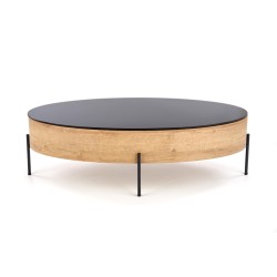 'ZENGA Coffee Table with Function in Black / Golden Oak' 'ZENGA Coffee Table with Function in Black / Golden Oak'