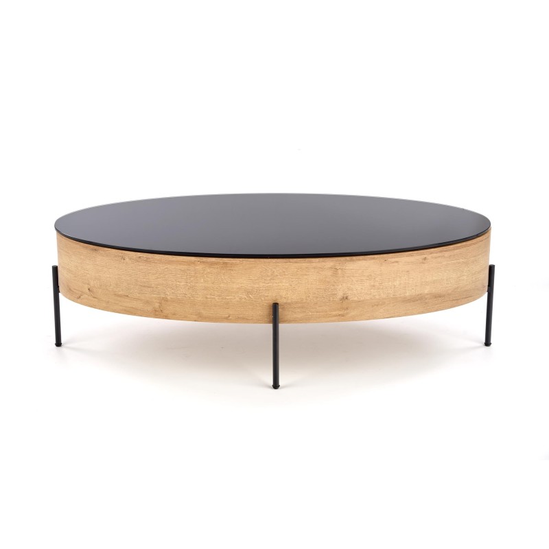 'ZENGA Coffee Table with Function in Black / Golden Oak' 'ZENGA Coffee Table with Function in Black / Golden Oak'