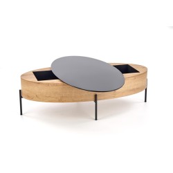 'ZENGA Coffee Table with Function in Black / Golden Oak' 'ZENGA Coffee Table with Function in Black / Golden Oak'