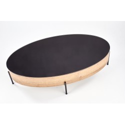 'ZENGA Coffee Table with Function in Black / Golden Oak' 'ZENGA Coffee Table with Function in Black / Golden Oak'