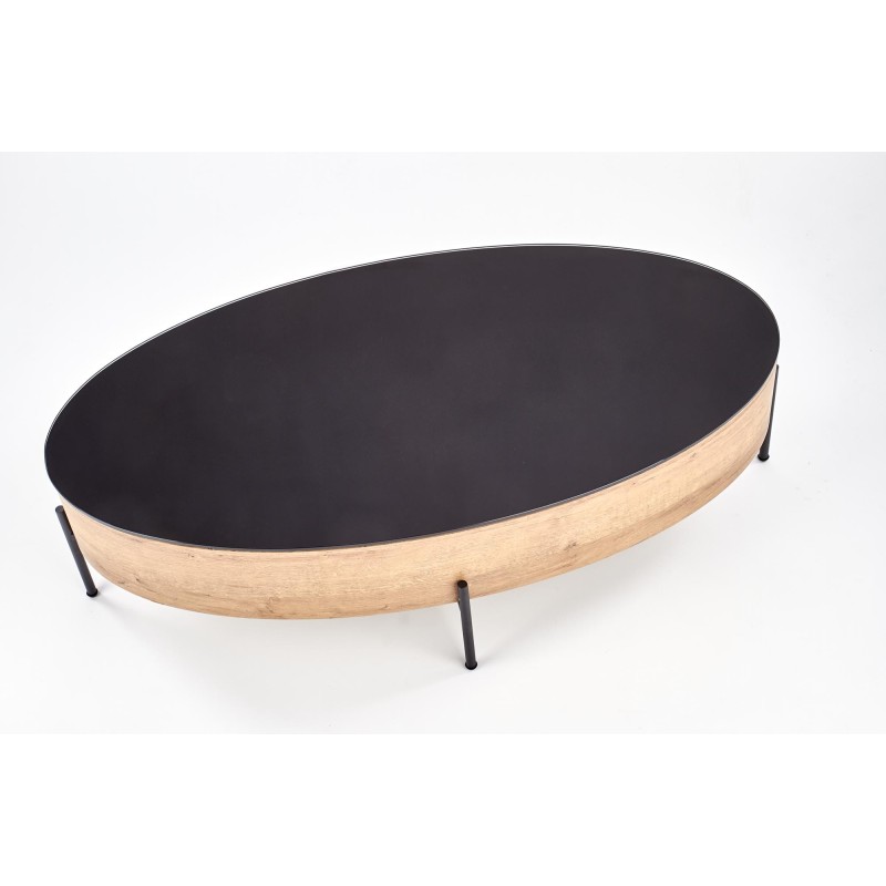 'ZENGA Coffee Table with Function in Black / Golden Oak' 'ZENGA Coffee Table with Function in Black / Golden Oak'