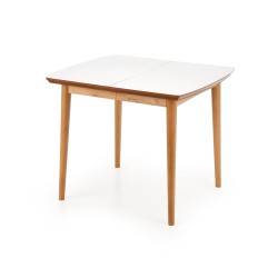 'BARRET Table with Matte White Top and Lefkas Oak Legs' 'BARRET Table with Matte White Top and Lefkas Oak Legs'